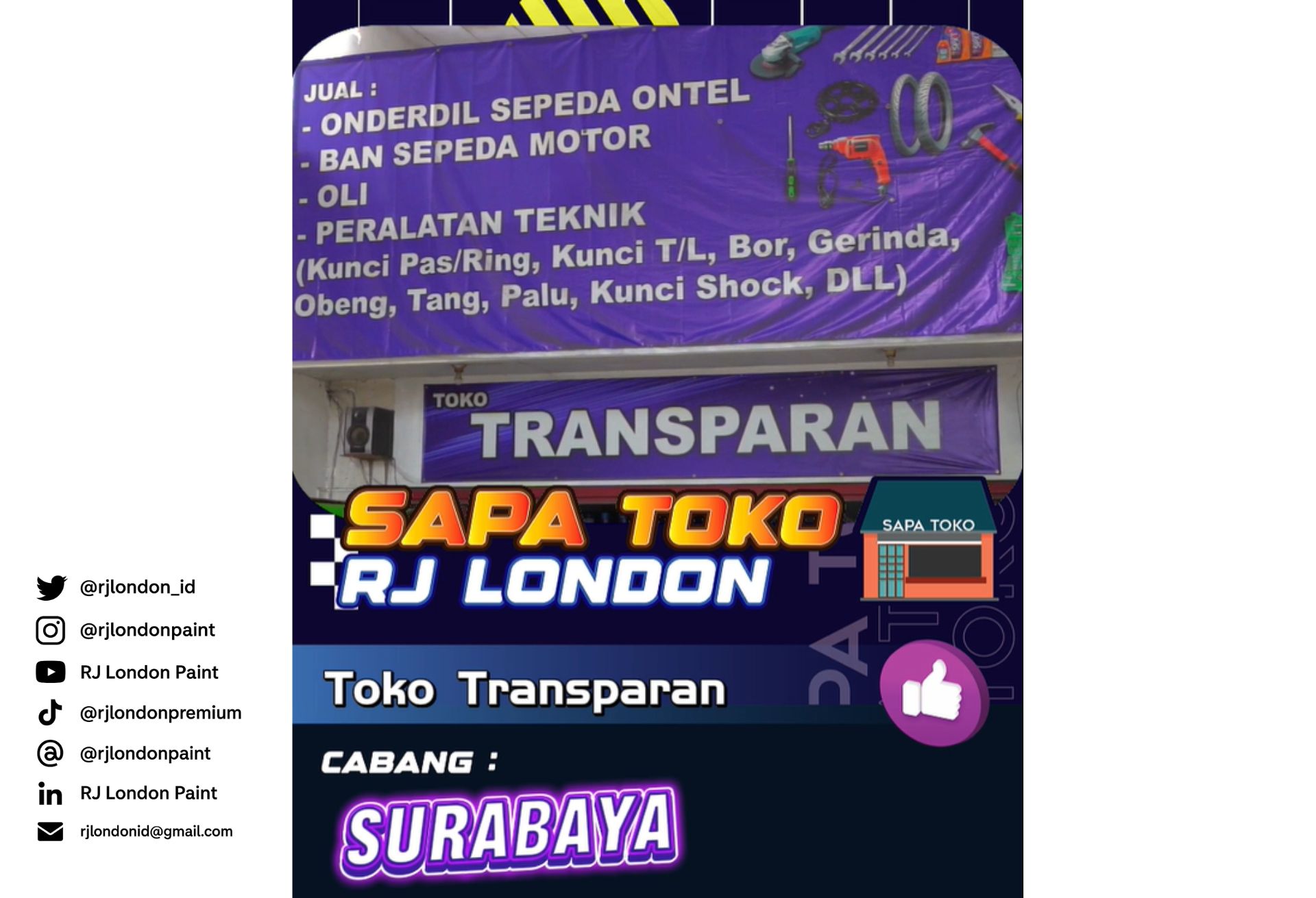Sapa Toko Cabang Surabaya Toko Transparan: Kunjungan Sales RJ London di Wilayah Sedati Sidoarjo